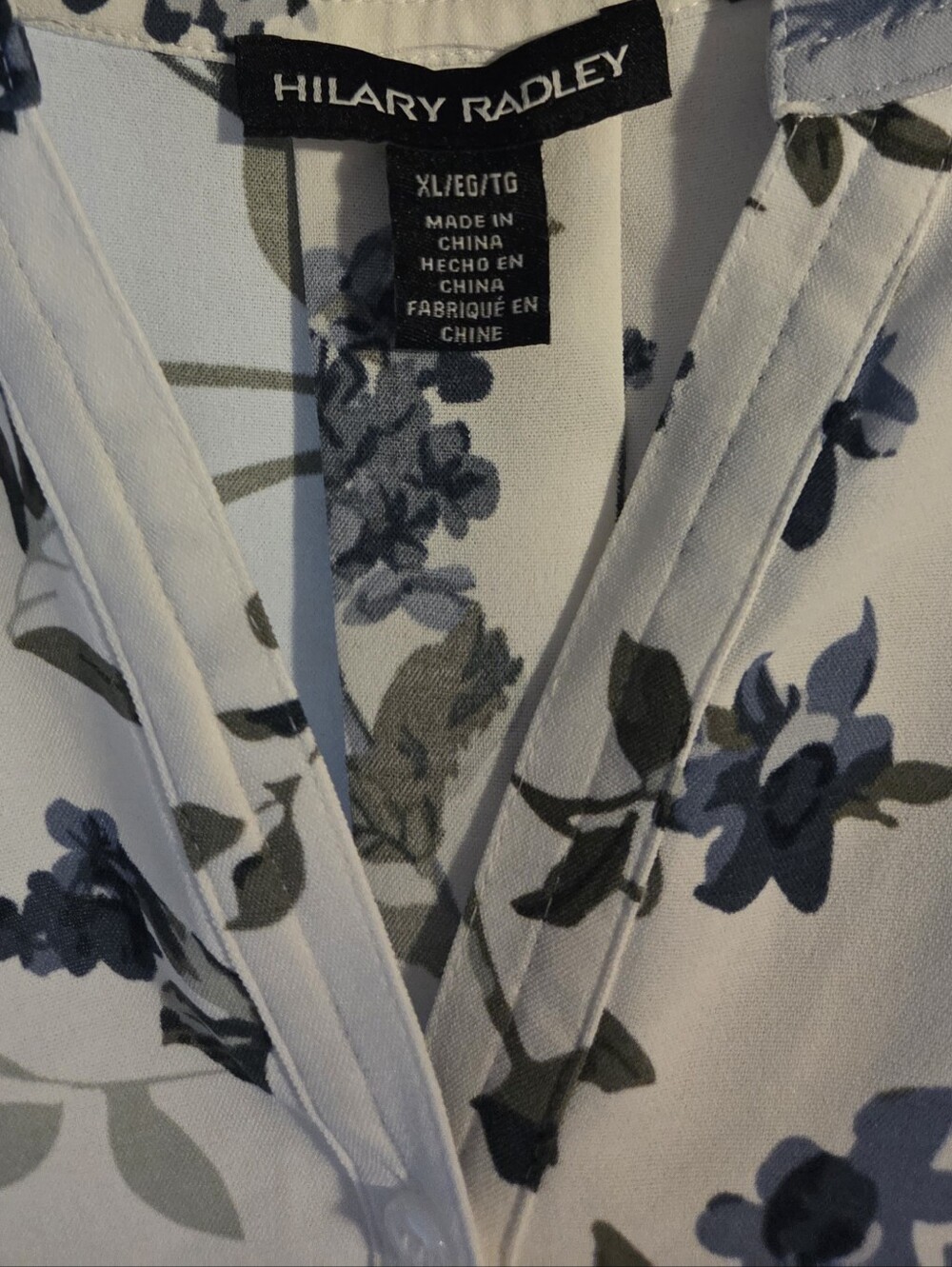 Blue Floral Split-Neck Women's Top - Picture 3 of 5